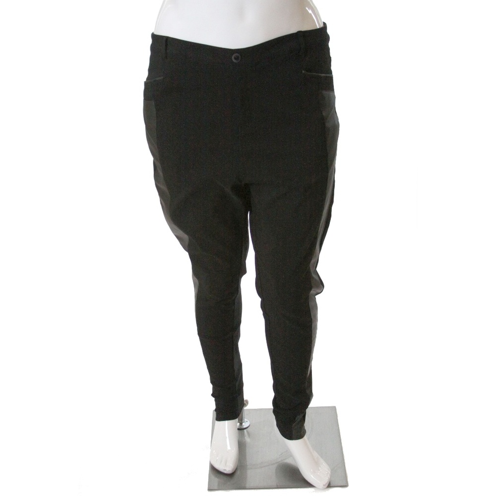 City Chic Plus Size Black Pleather Skinny Pants